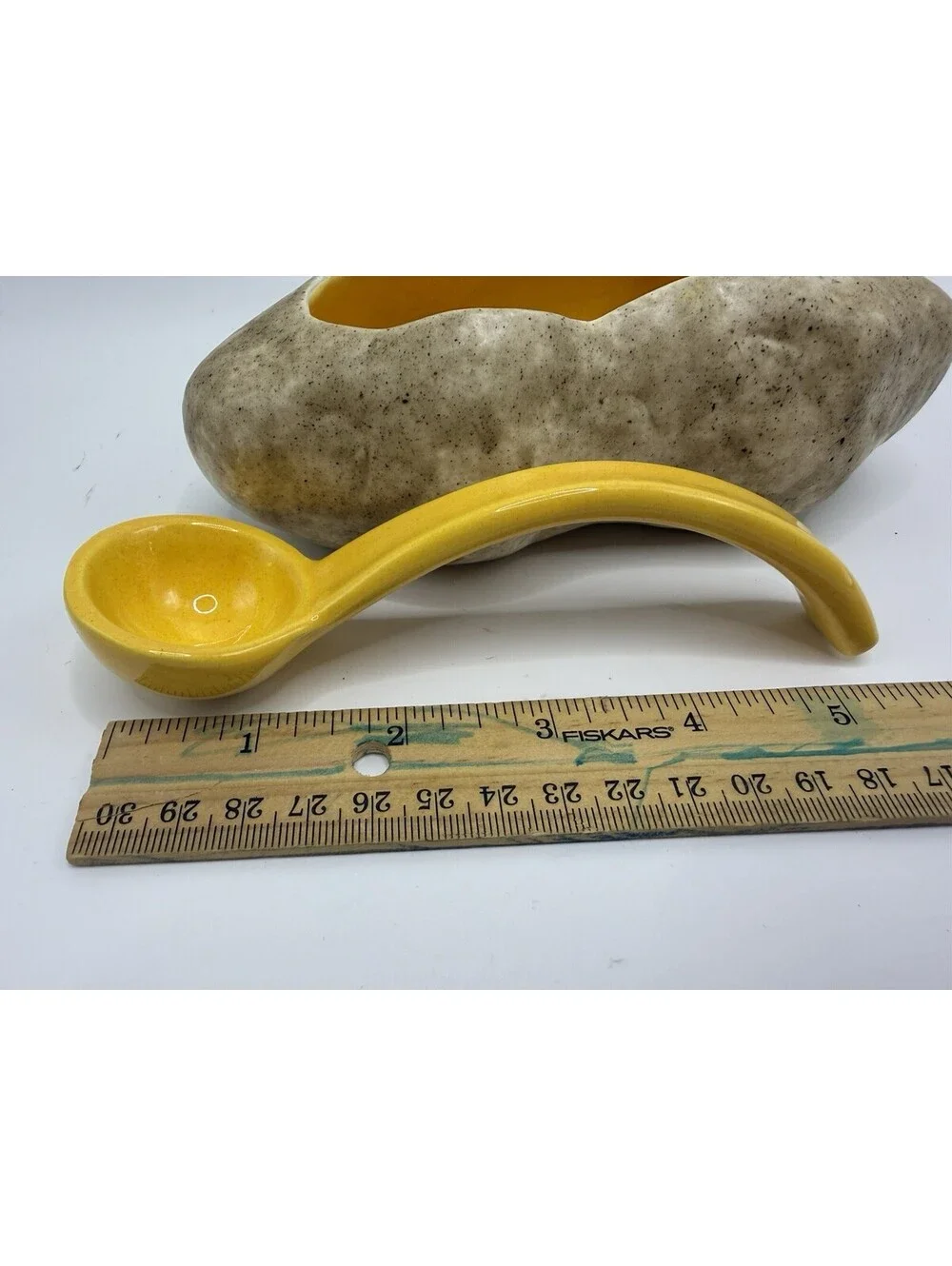 VTG Atlantic Mold Ceramic Baked Potato Sour Cream Condiment Dish W/ spoon
